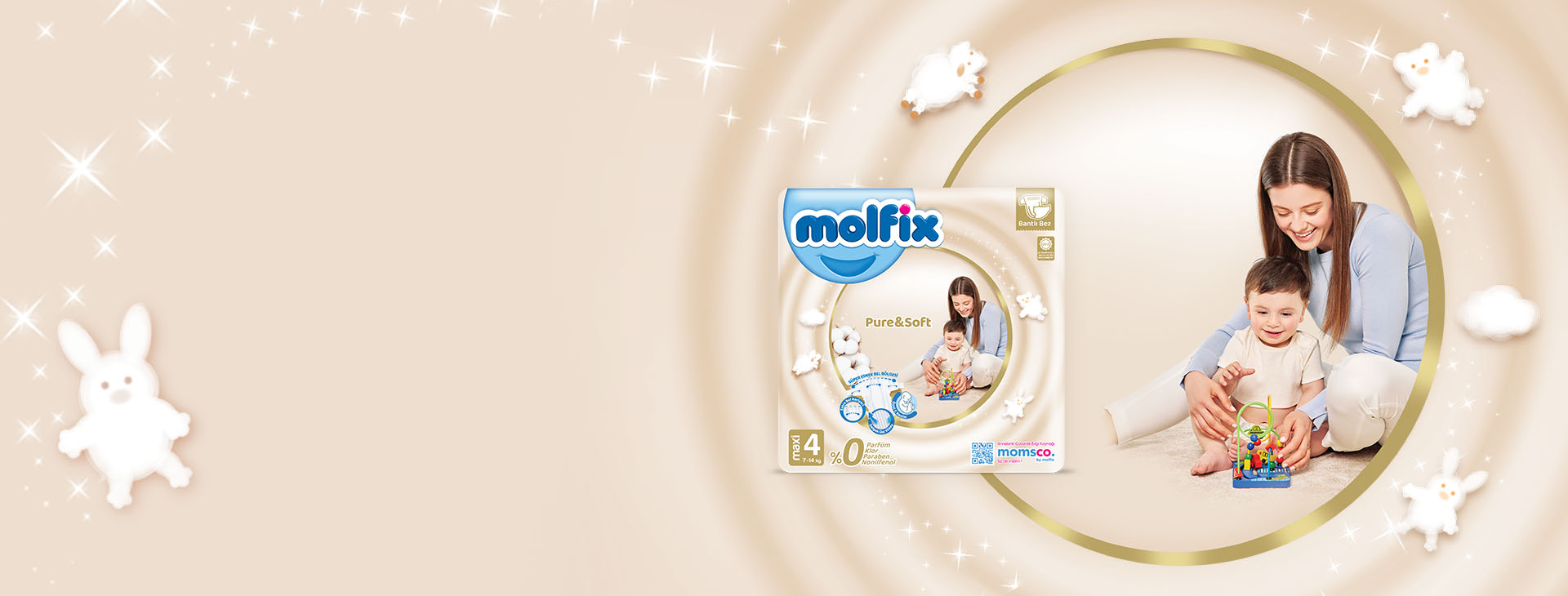 Molfix Pure&Soft Maxi Bantlı Bebek Bezi